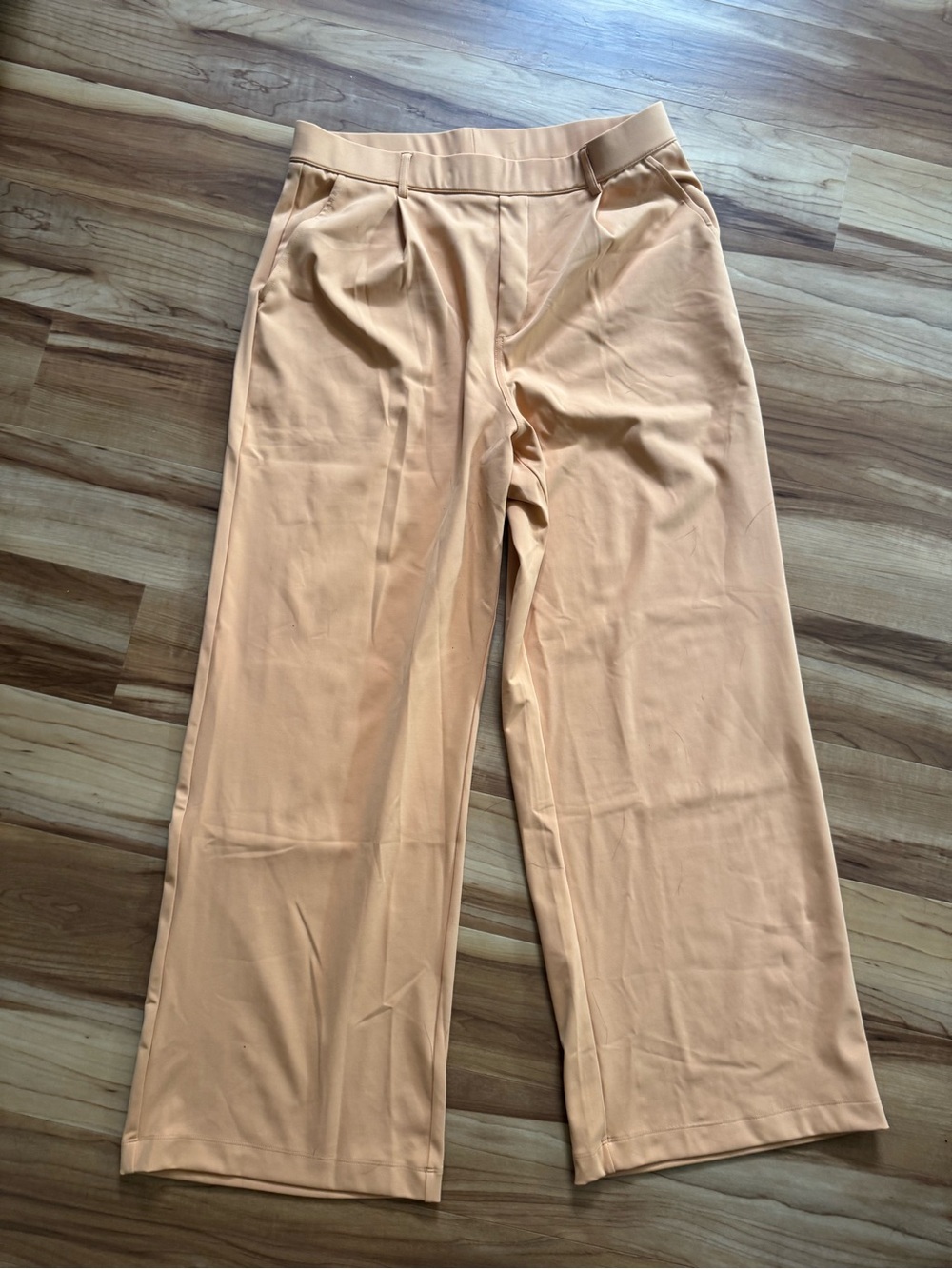 Halara Wide Leg Pull-On Pants in mustard yellow - Women's Casual Trousers